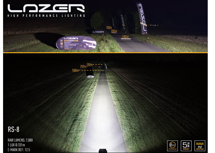 Lazer RS8 LED spotlight Black with position light 9-32V