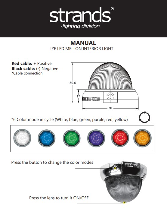 IZE LED Mellon 6-Color Interior Light
