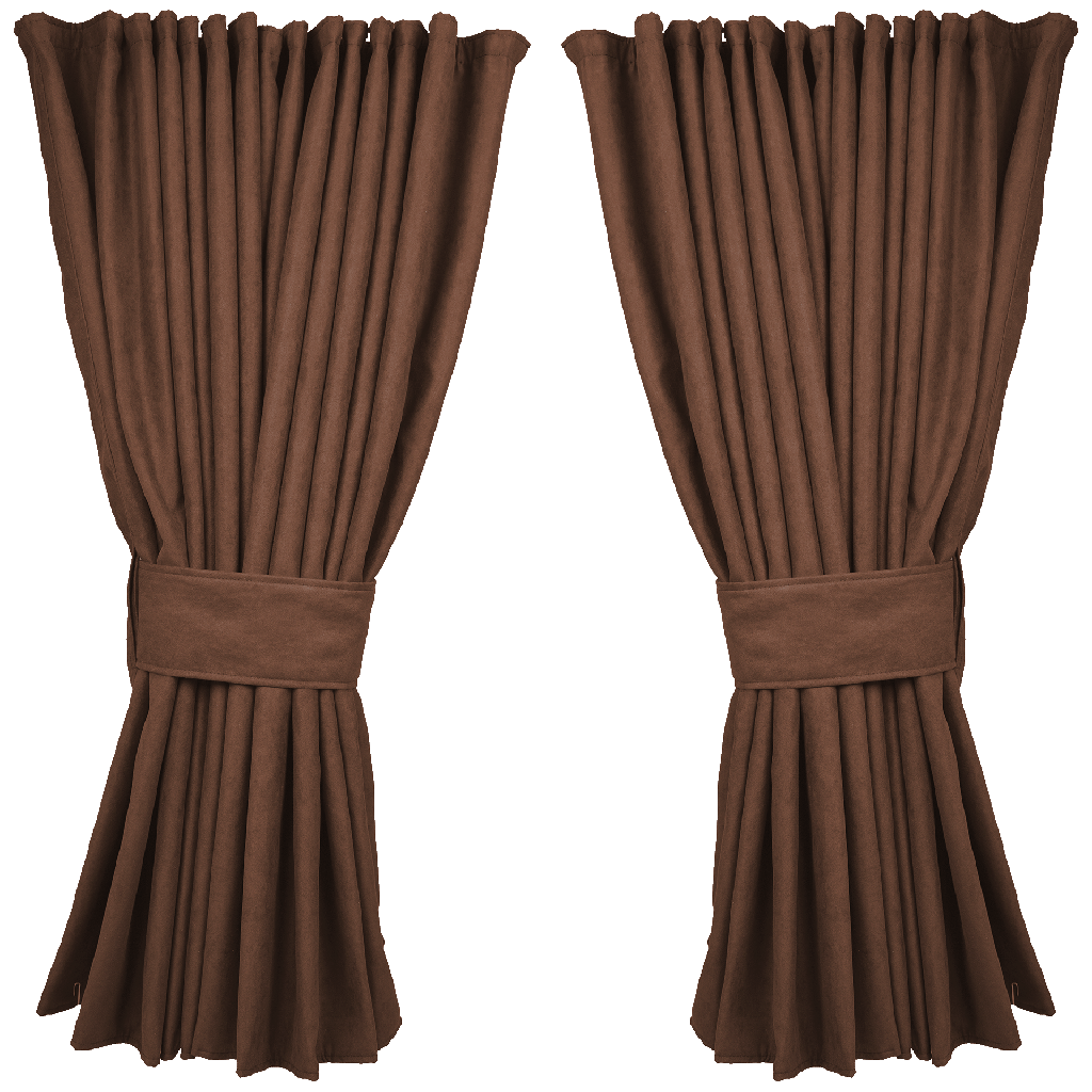 Nedking Side Curtains | Brown Alcantara / Suède Look | 95cm