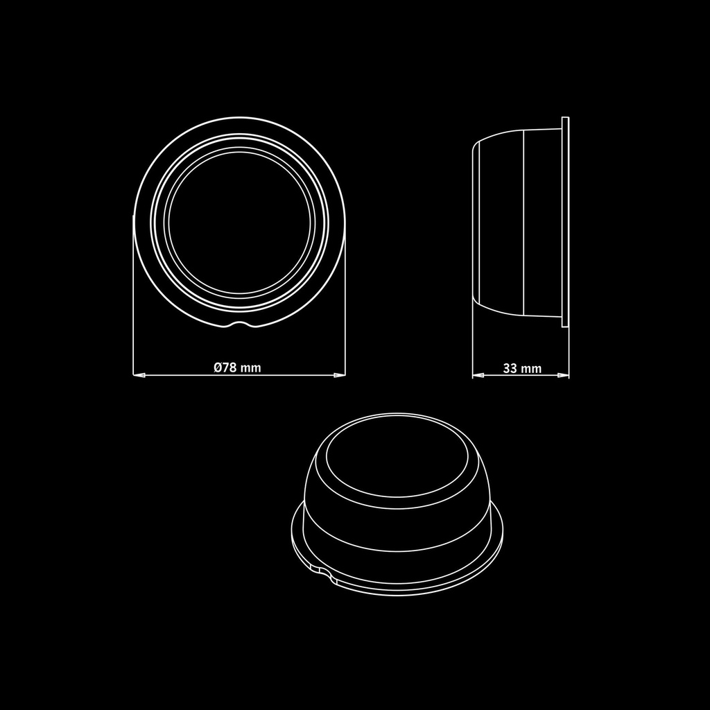 Viking ADR LED Unit 6 LED | Red Lens | 5m Cable