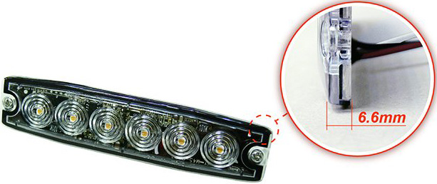 6-LED Ultra Thin Strobe white 12V/24V