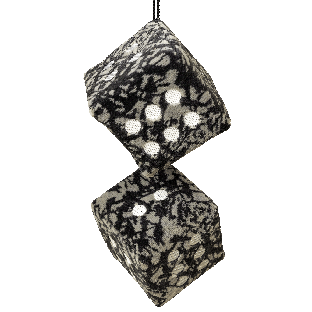 Dobbelstenen in Deense Stof met Geborduurde Stippen