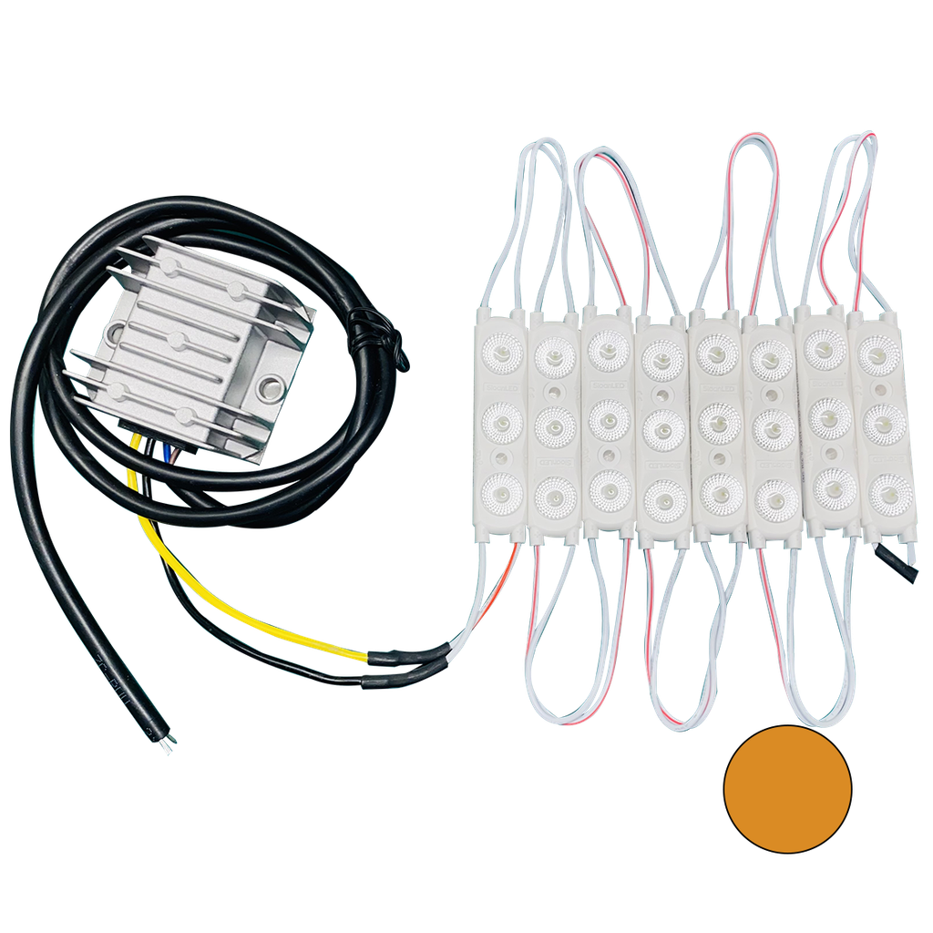 (125A) LED'S + POWER UNIT 12/24V TBV 125CM LICHTBAK - ORANJE