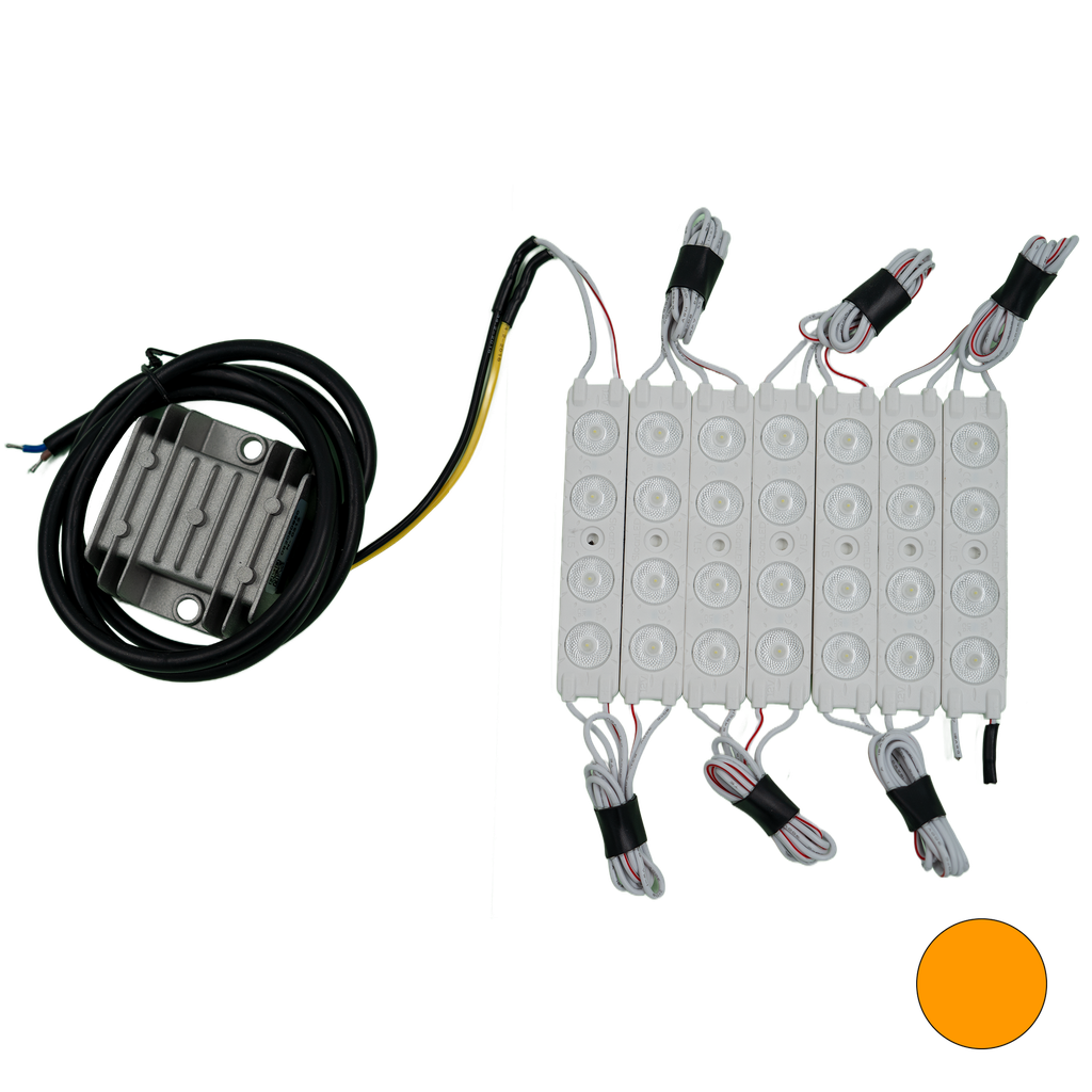 (125A) LED'S + POWER UNIT 12/24V TBV 125CM LICHTBAK - ORANJE