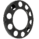 Stalen open opstapring zwart 22,5inch (stalen velg)