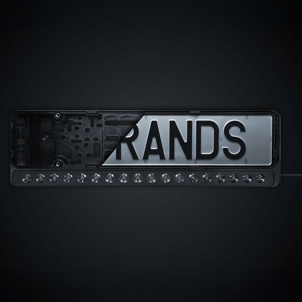 Nuuk E-Line Black License Plate Holder LED Bar 20"