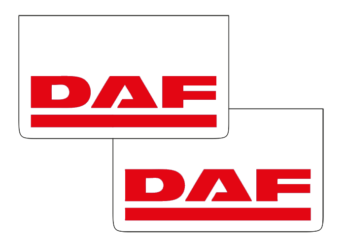 Spatlap set (2) wit met rood voor DAF