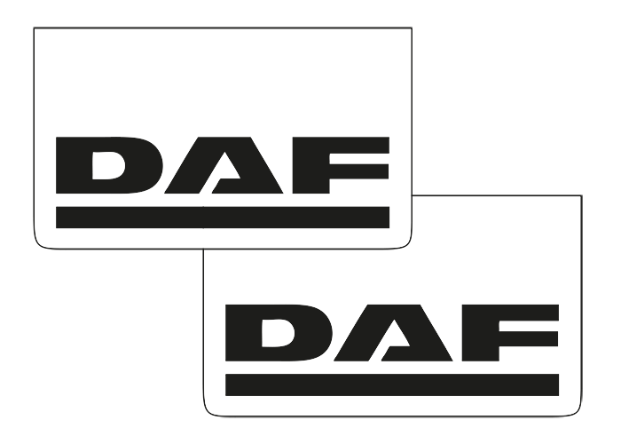 Spatlap set (2) wit met zwart voor DAF