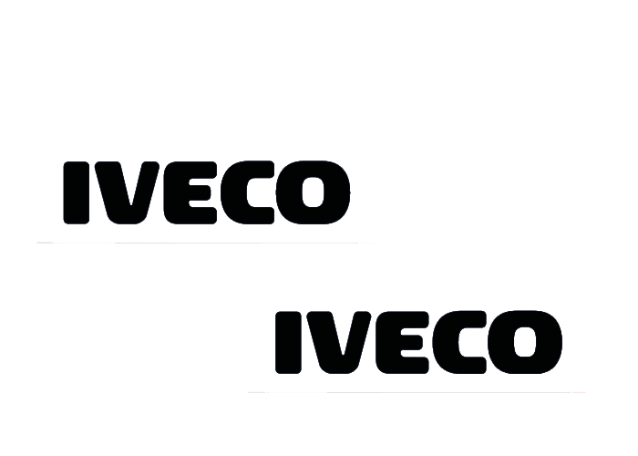 Spatlap set (2) wit met zwart Iveco