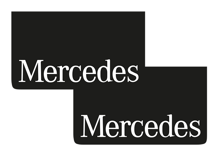 Spatlap set (2) zwart met wit Mercedes