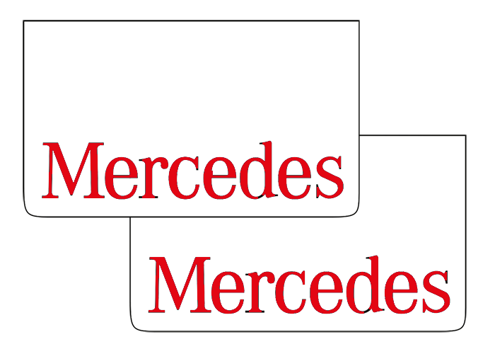 Spatlap set (2) wit met rood Mercedes