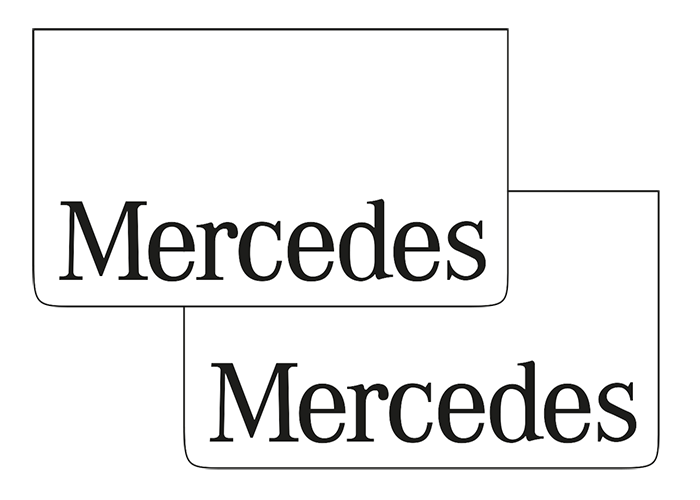 Pair of Mudflaps for Mercedes | White with Black Print