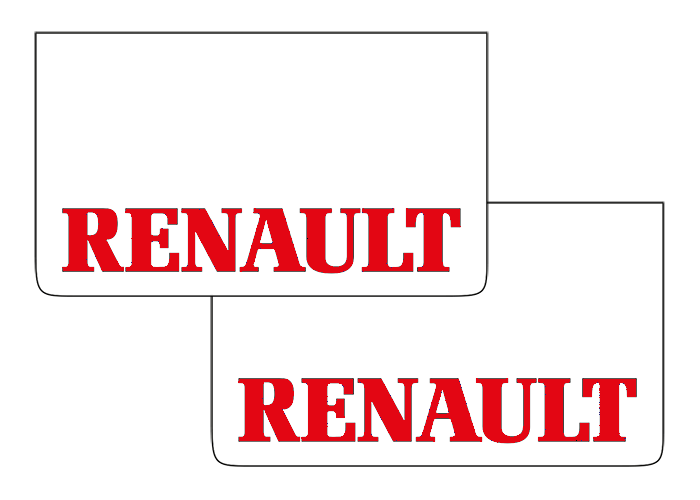 Spatlap set (2) wit met rood Renault