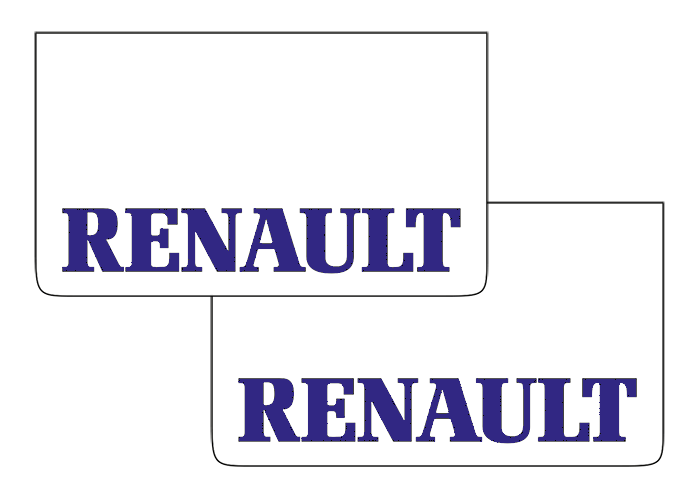 Pair of Mudflaps for Renault | White with Blue Print