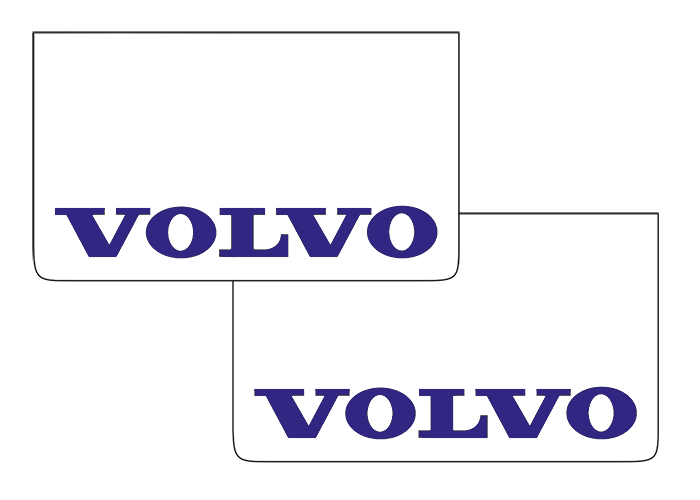 Spatlap set (2) wit met blauw Volvo