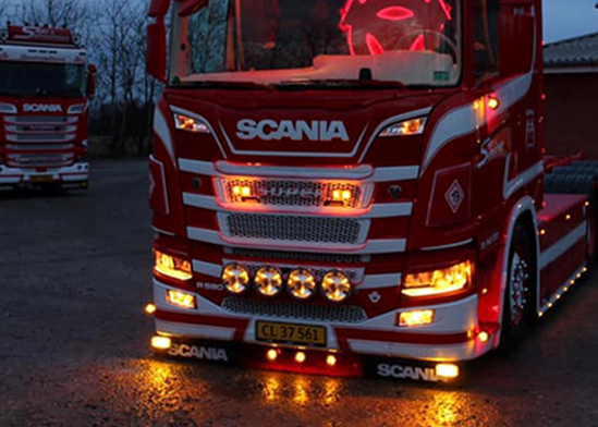 DUO LED positielicht + strobe tbv koplamp Scania R/S NextGen