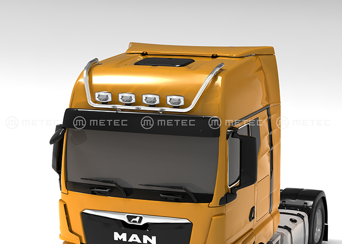 Stainless Steel Roof Light Bar "MAX" for MAN TGX GX 2020 | 3 White + 2 Amber LEDs