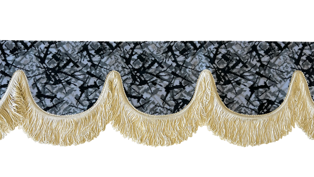 Nedking Front Curtain | Danish Fabric | Beige Fringes