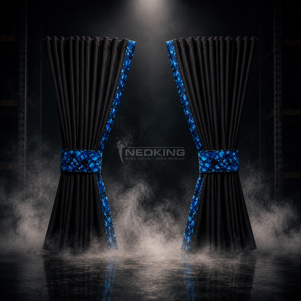 Nedking Zijgordijnen | Deense Pluche Blauw | 95cm