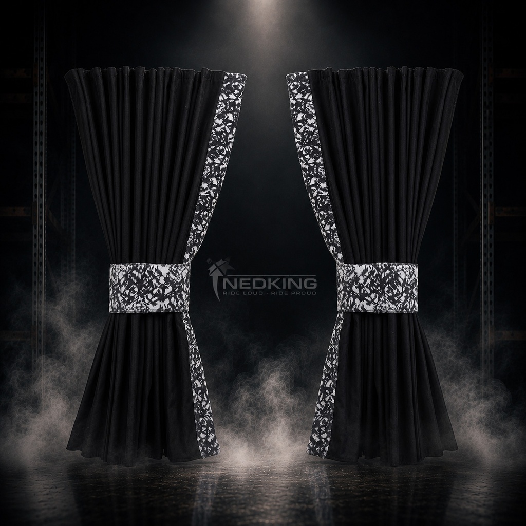 Nedking Side Curtains | Black | Danish Grey | 95cm