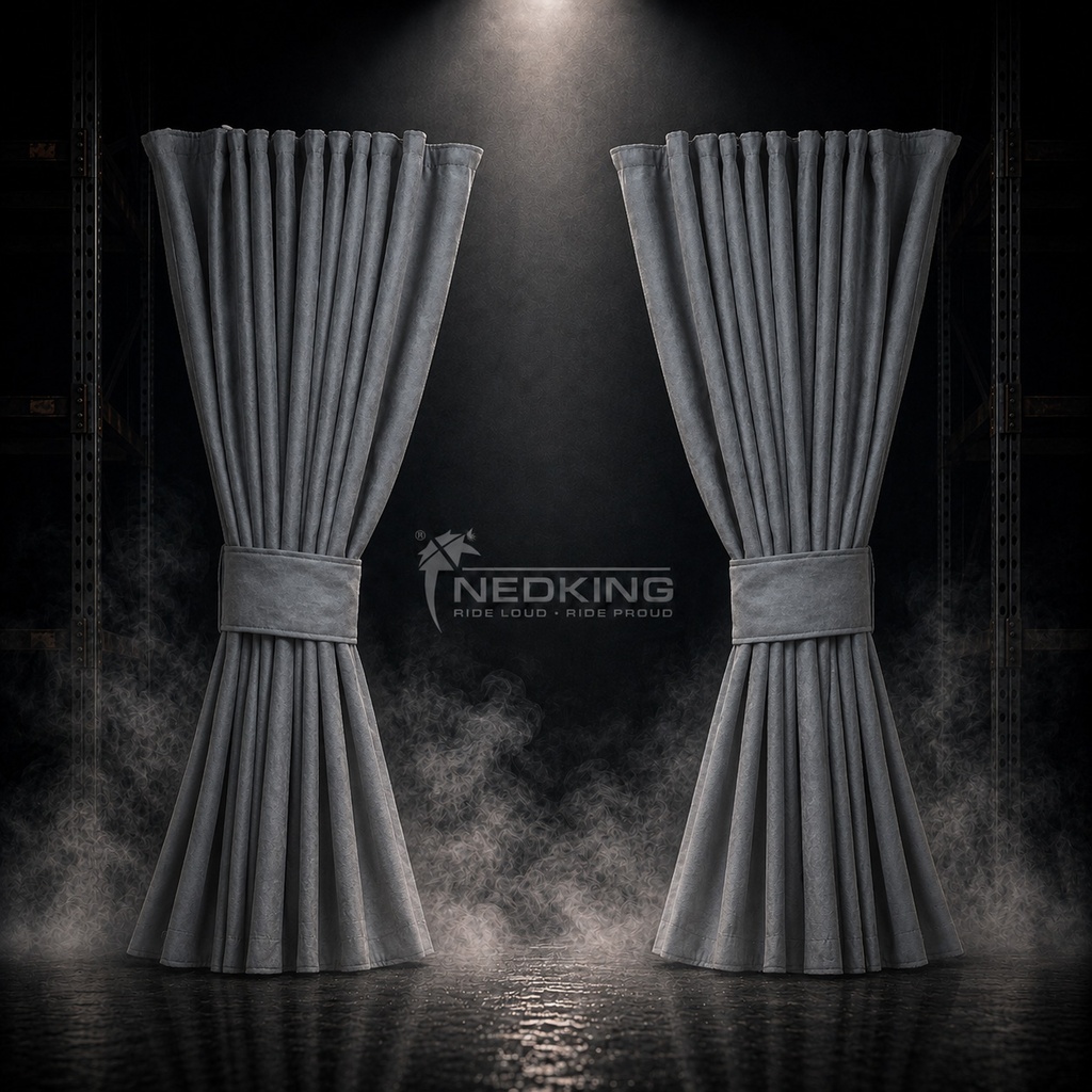 Nedking Side Curtains | Grey Alcantara / Suède Look | 95cm