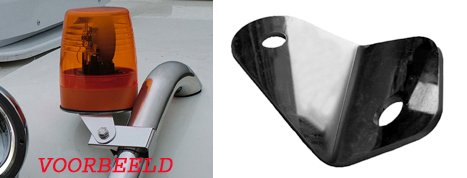 (RVS) (BABS) zwaailamp adapter steunEN (SET 2 STUKS)