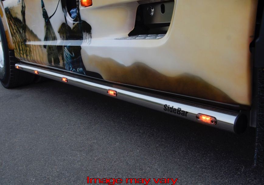 Aluminum SideBars for DAF XF95 | Wheelbase 3800mm | 5 Amber LEDs