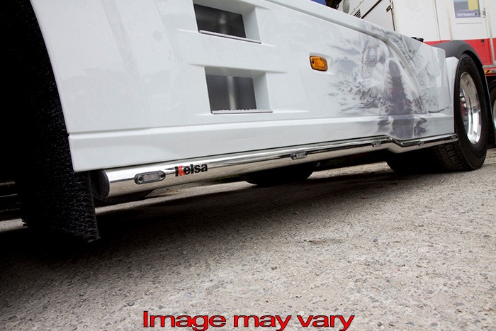 RVS SideBars voor DAF XF106 tot 2017 | Wielbasis 3800mm | 5 Oranje LEDs
