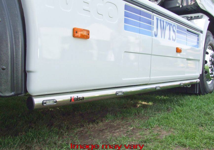 Aluminium Sidebars voor Iveco Stralis Cube | Wielbasis 3800mm | 5 Oranje LEDs