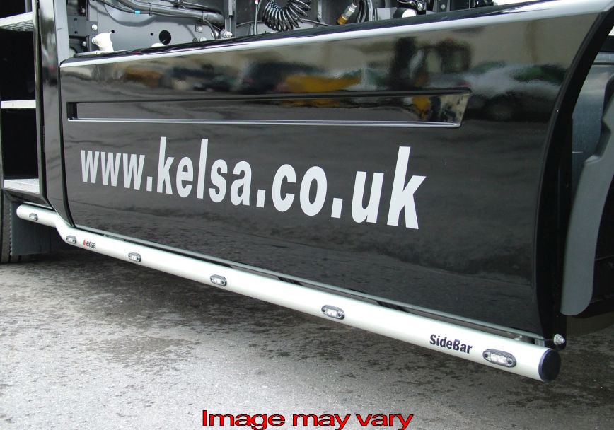 Aluminium Sidebars voor Renault Magnum 2008+ | Wielbasis 4120mm | 6 Oranje LEDs