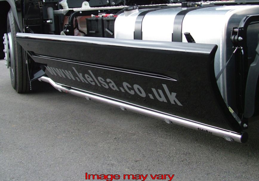 RVS Sidebars voor Renault Magnum 2008+ | Wielbasis 4120mm | 6 Oranje LEDs