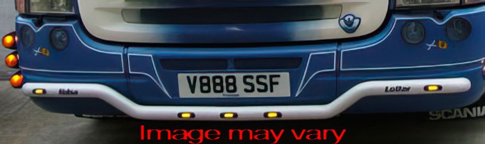 Aluminum LoBar for Scania R1 with Low Bumper | 5 Amber LEDs