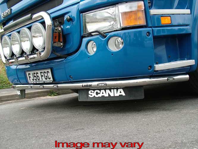 Aluminium LoBar voor Scania R1 met Hoge Bumper | 5 Witte & 2 Oranje LEDs