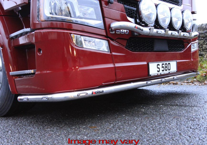 LoBar Aluminum - Scania R&S NextGen Low Bumper | 5 White & 2 Amber LEDs