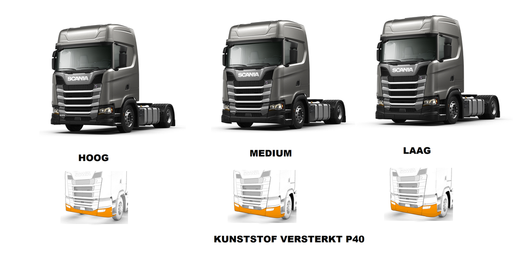 Aluminum LoBar for Scania R&S NextGen with Low P40 Bumper | 7 Amber LEDs