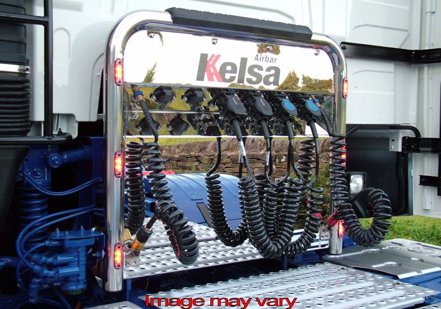 Stainless Steel AirBar for Volvo FH4 & FH4B | 6 Red LEDs