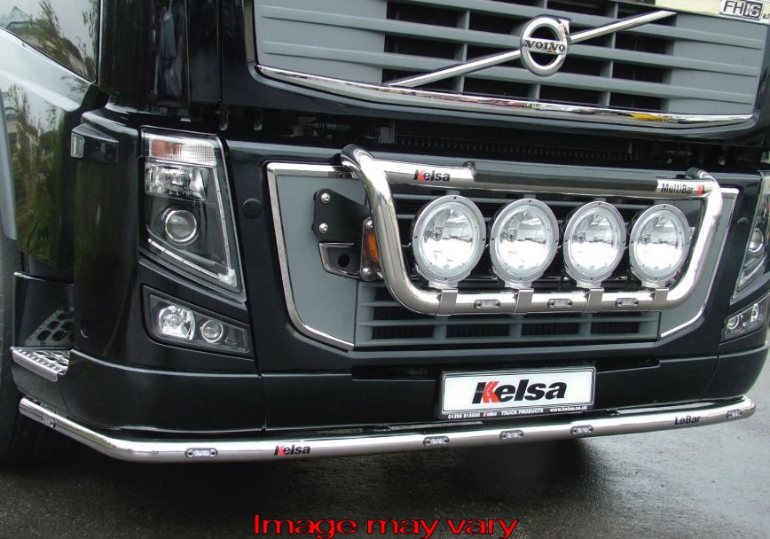 Stainless Steel LoBar for Volvo FM/FH2&3 | 5 White & 2 Amber LEDs