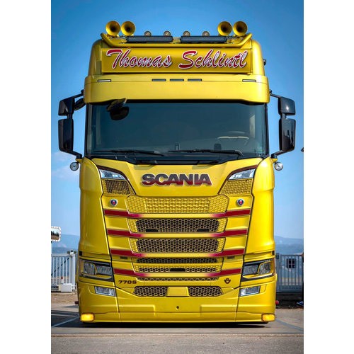 Bumperspoiler voor Scania NextGen met Medium Bumper | Type 4 Kort | 2x Gele Talmu