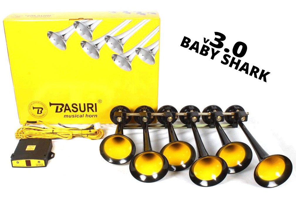 Basuri Baby Shark 3.0 Airhorn 12V/24V - 20 Melodieën