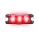 Extra dunne opbouw flitslamp 3 led rood 88x30x6,6mm