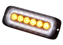 6 LED Strobe Light 12-24V | Amber LEDs with White Ring-Shaped Position Light