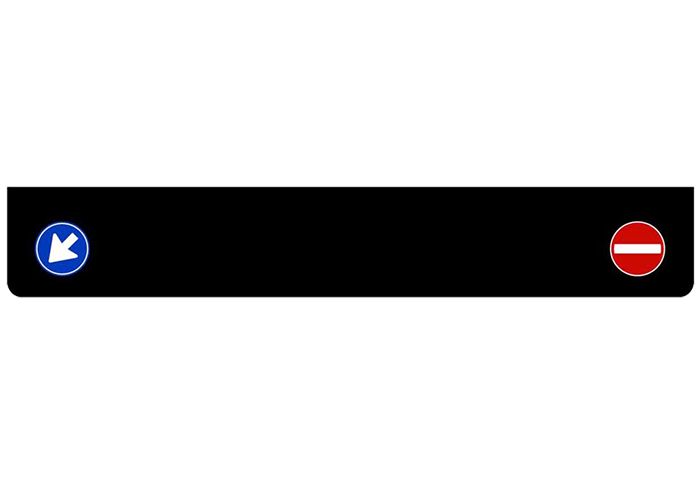 Spatlap zwart 2500x400mm + verkeersborden