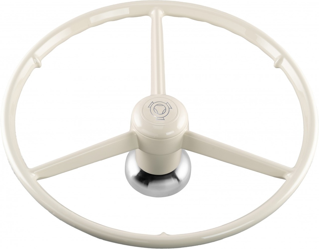 3-spaaks reproductie old school stuur 53cm wit, passend voor Scania