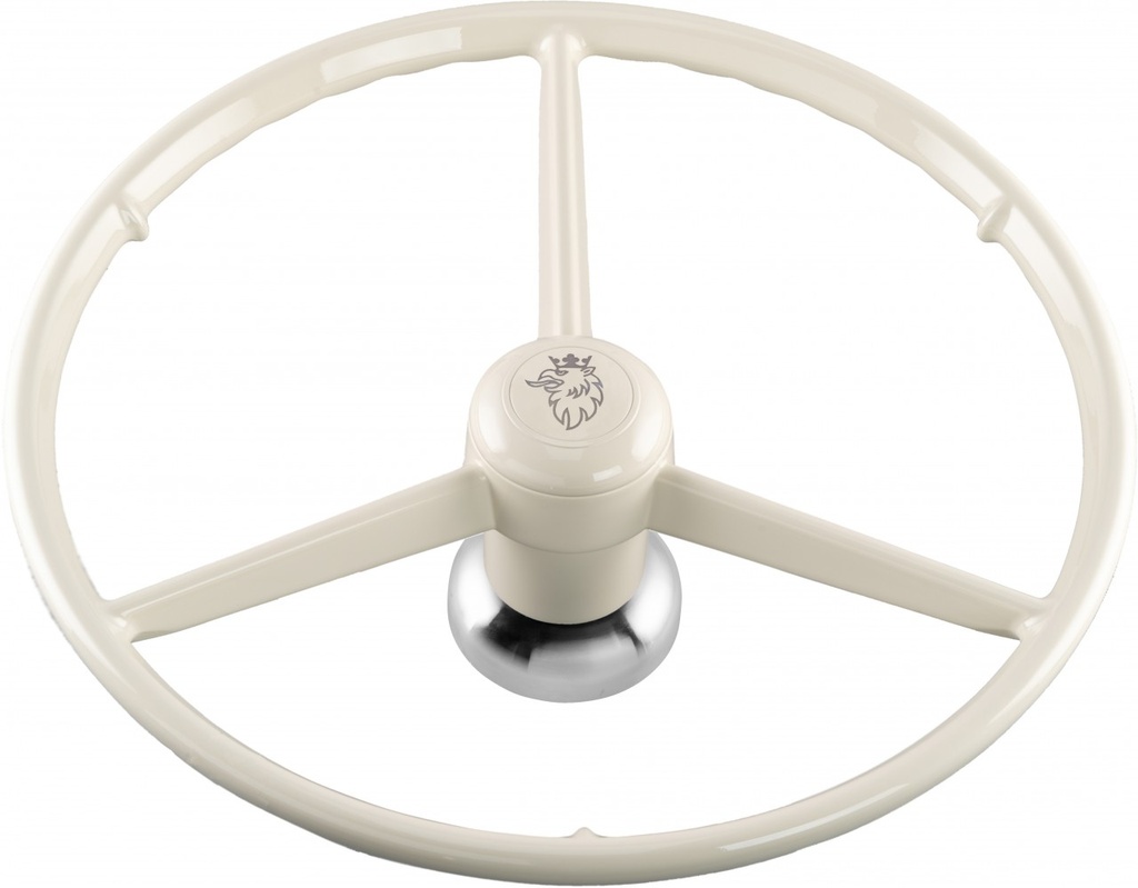 3-spaaks retro stuur 53cm - wit