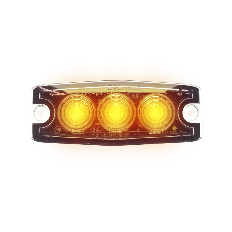 Extra dunne opbouw flitslamp 3 led oranje 88x30x6,6mm