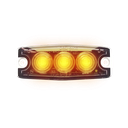 Extra dunne opbouw flitslamp 3 led oranje 88x30x6,6mm