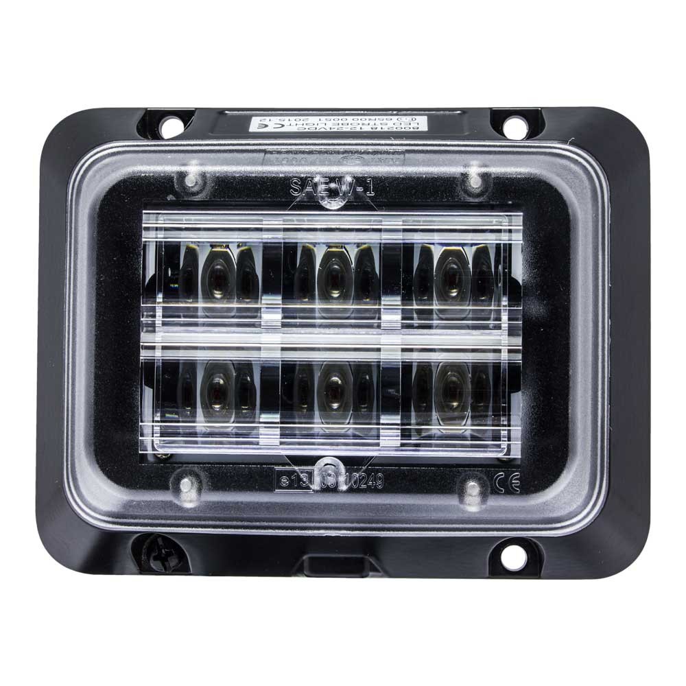 Stroboscooplamp 6x3W LED Vierkant Opbouw -  Amber