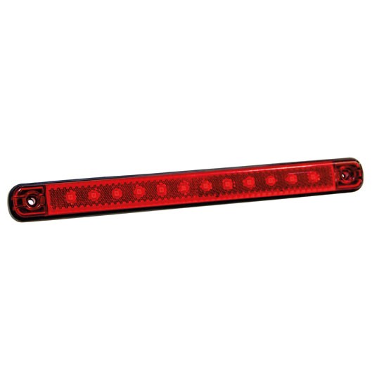 Zijmarkeringslicht 12 LED Met Reflector 12/24V - Rood