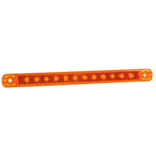 Zijmarkeringslicht 12 LED Met Reflector 12/24V - Amber