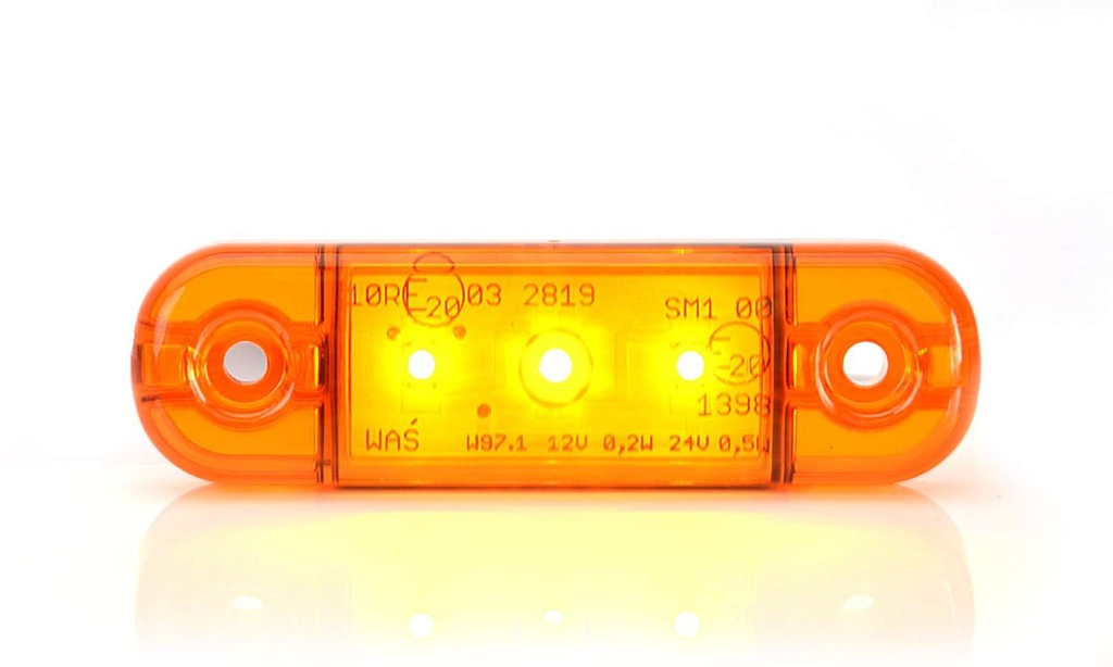 Markeringslamp ORANJE 85x26x12mm 3 led 12/24V